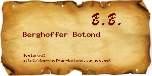 Berghoffer Botond névjegykártya